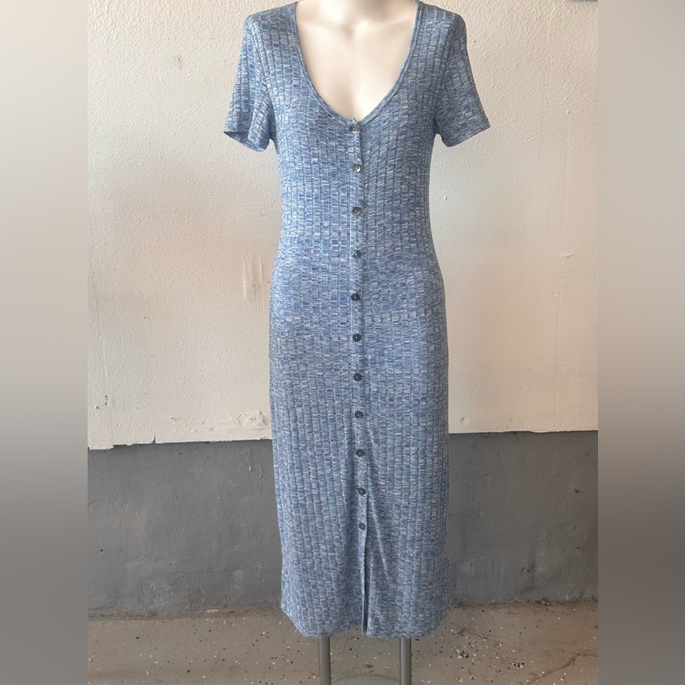 Steve Madden Blue Knit button up Dress